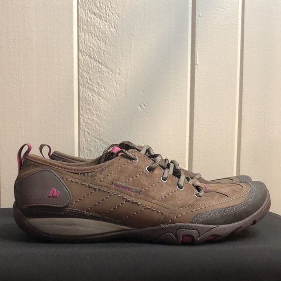 Merrell Brown Stone Women's Casual Lace Up Leather Shoes - Picture 5 of 8